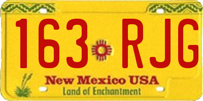 NM license plate 163RJG