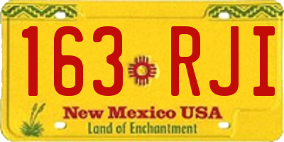 NM license plate 163RJI