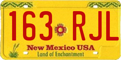 NM license plate 163RJL