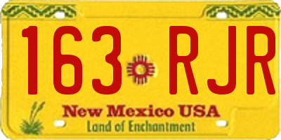 NM license plate 163RJR