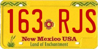 NM license plate 163RJS