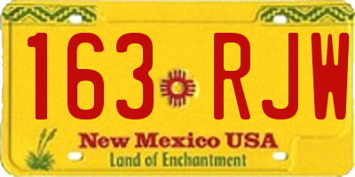 NM license plate 163RJW