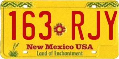 NM license plate 163RJY