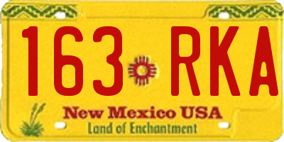 NM license plate 163RKA