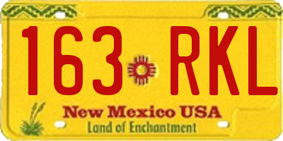 NM license plate 163RKL