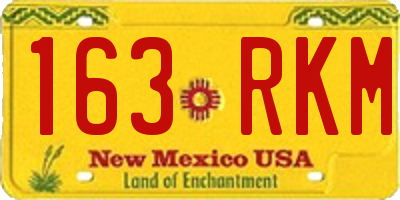 NM license plate 163RKM