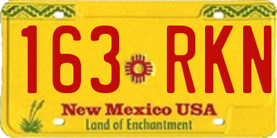NM license plate 163RKN
