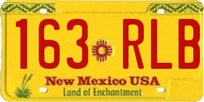 NM license plate 163RLB