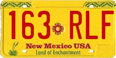 NM license plate 163RLF