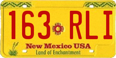 NM license plate 163RLI