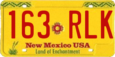 NM license plate 163RLK