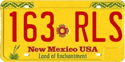 NM license plate 163RLS
