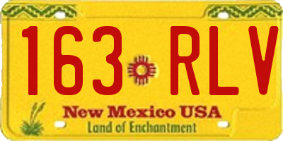 NM license plate 163RLV