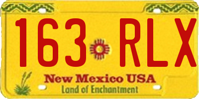 NM license plate 163RLX