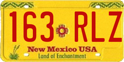 NM license plate 163RLZ