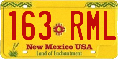 NM license plate 163RML