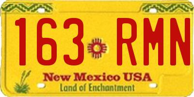 NM license plate 163RMN