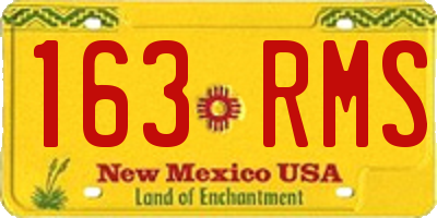 NM license plate 163RMS