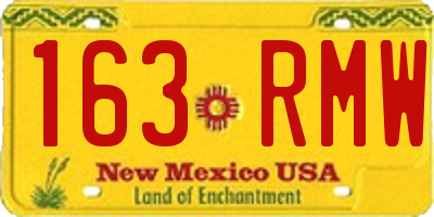 NM license plate 163RMW