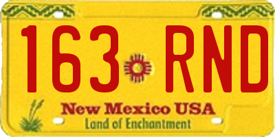 NM license plate 163RND