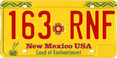 NM license plate 163RNF