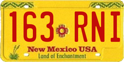 NM license plate 163RNI