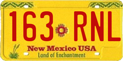 NM license plate 163RNL