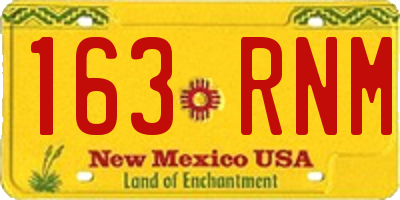 NM license plate 163RNM