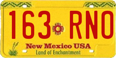 NM license plate 163RNO