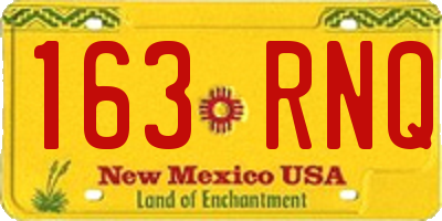 NM license plate 163RNQ