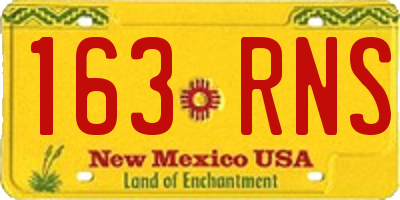 NM license plate 163RNS