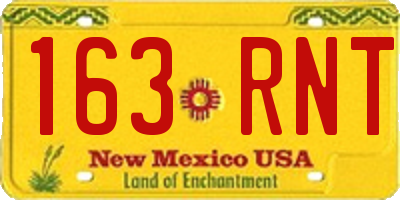 NM license plate 163RNT
