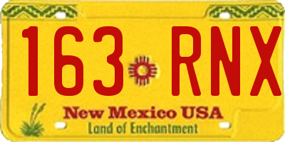 NM license plate 163RNX