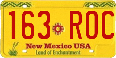 NM license plate 163ROC