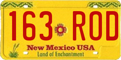 NM license plate 163ROD