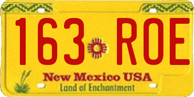NM license plate 163ROE