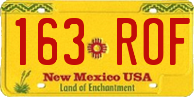 NM license plate 163ROF