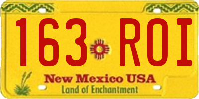 NM license plate 163ROI