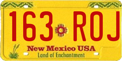 NM license plate 163ROJ