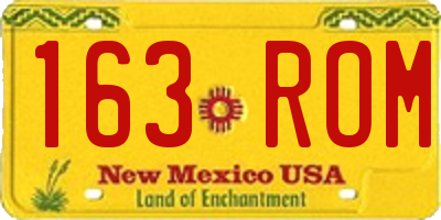NM license plate 163ROM