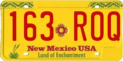 NM license plate 163ROQ