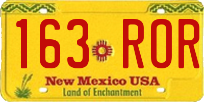NM license plate 163ROR