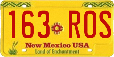 NM license plate 163ROS