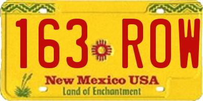 NM license plate 163ROW