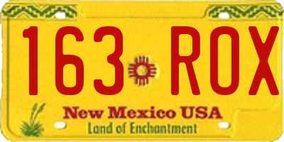 NM license plate 163ROX