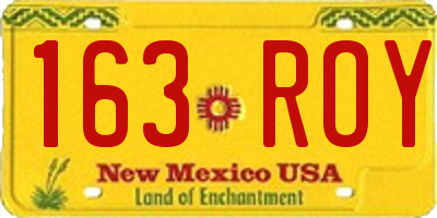 NM license plate 163ROY