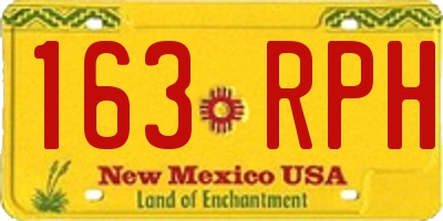 NM license plate 163RPH