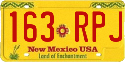 NM license plate 163RPJ