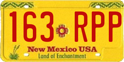 NM license plate 163RPP