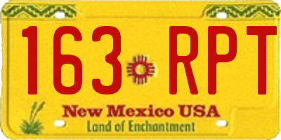 NM license plate 163RPT